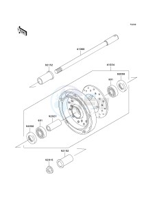 VN 900 D[VULCAN 900 CLASSIC LT] (6F-9F) D9F drawing FRONT WHEEL