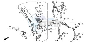 CB600F CB600F drawing FR. BRAKE MASTER CYLINDER (CB600F5/6)