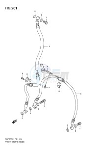 GSF650 (E21) Bandit drawing FRONT BRAKE HOSE (GSF650SL1 E21)