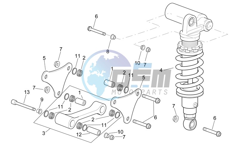 Connecting rod - Rear shock absorber