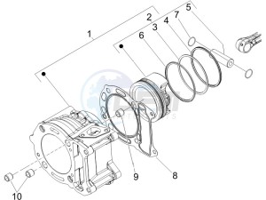 GTS 125 4T E3 drawing Cylinder - piston - wrist pin unit