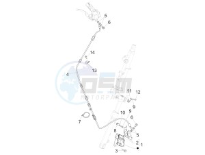 LIBERTY 50 IGET 4T 3V E4-2017-2019 (EMEA) drawing Brakes pipes - Calipers