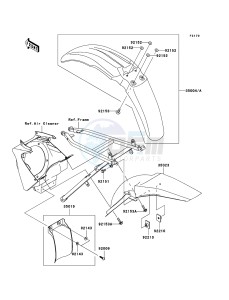 KX125 KX125M6F EU drawing Fenders