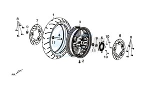 MAXSYM 600 I ABS EXECUTIVE (LX60A3-EU) (E4) (L7-M0) drawing FRONT WHEEL