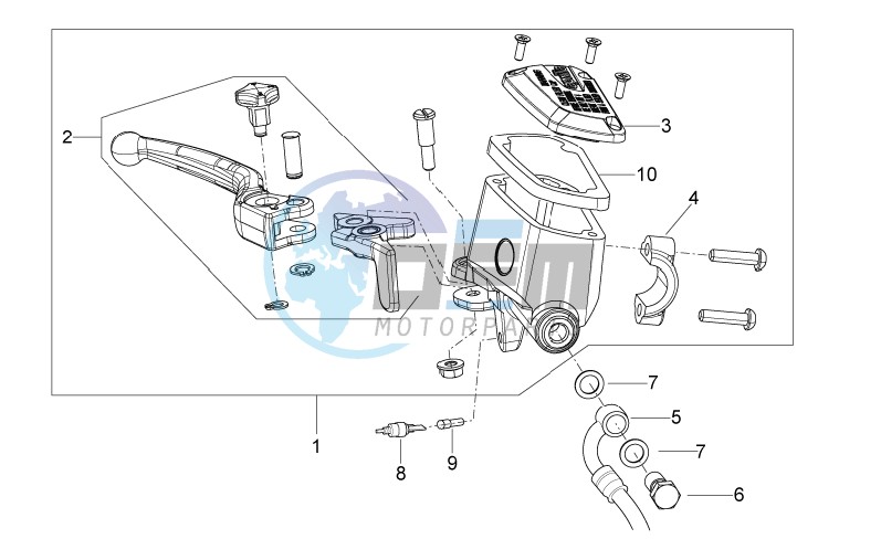 Front master brake cilinder