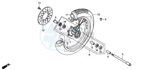 VT125C drawing FRONT WHEEL