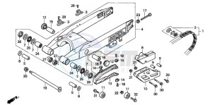 CR125R drawing SWINGARM (CR125RP/RR/RS/RT)