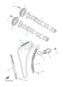 XJ6F ABS 600 DIVERSION F (ABS) (1DG4) drawing CAMSHAFT & CHAIN