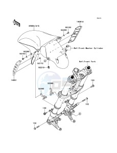 ZZR1400 ZX1400A7F FR GB XX (EU ME A(FRICA) drawing Front Fender(s)