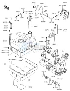 BRUTE FORCE 750 4x4i EPS KVF750GGF EU drawing Fuel Tank