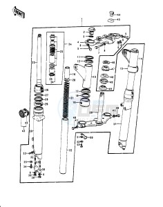 S3 A [MACH II] (A) 400 [MACH II] drawing FRONT FORK -- 74-75 S3_S3-A- -