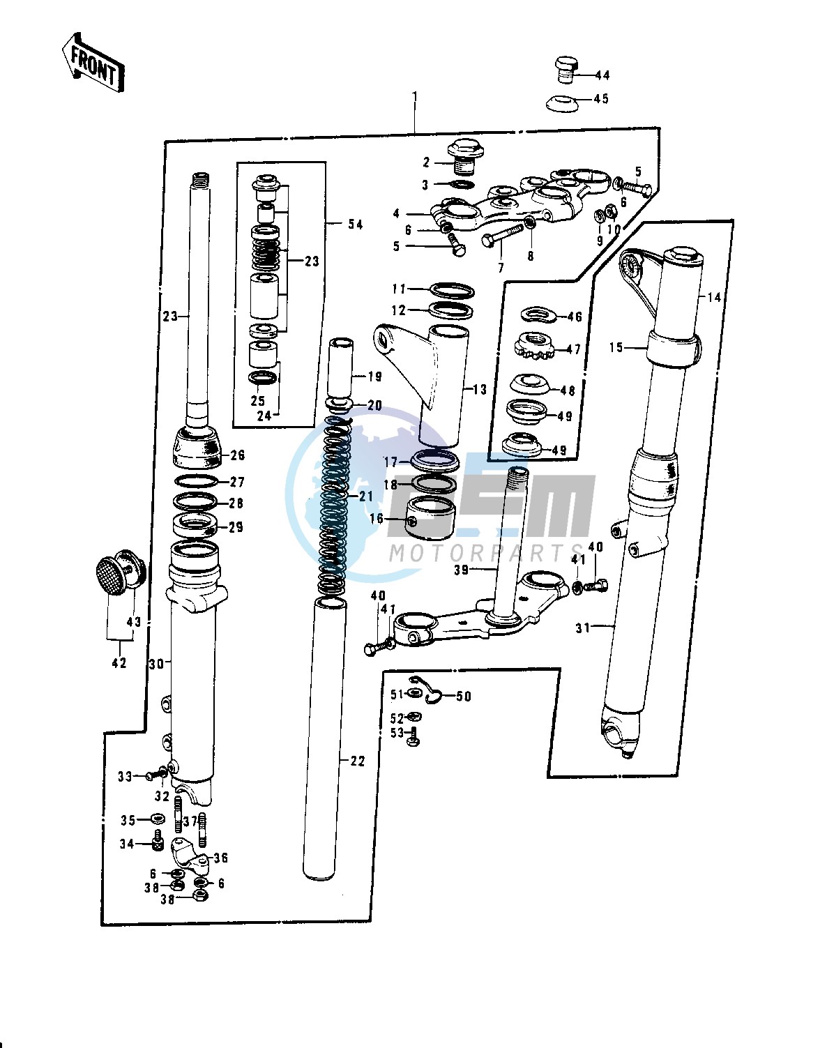 FRONT FORK -- 74-75 S3_S3-A- -