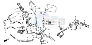 CBF600SA drawing HANDLE LEVER/SWITCH/CABLE (CBF600S8/SA8/N8/NA8)