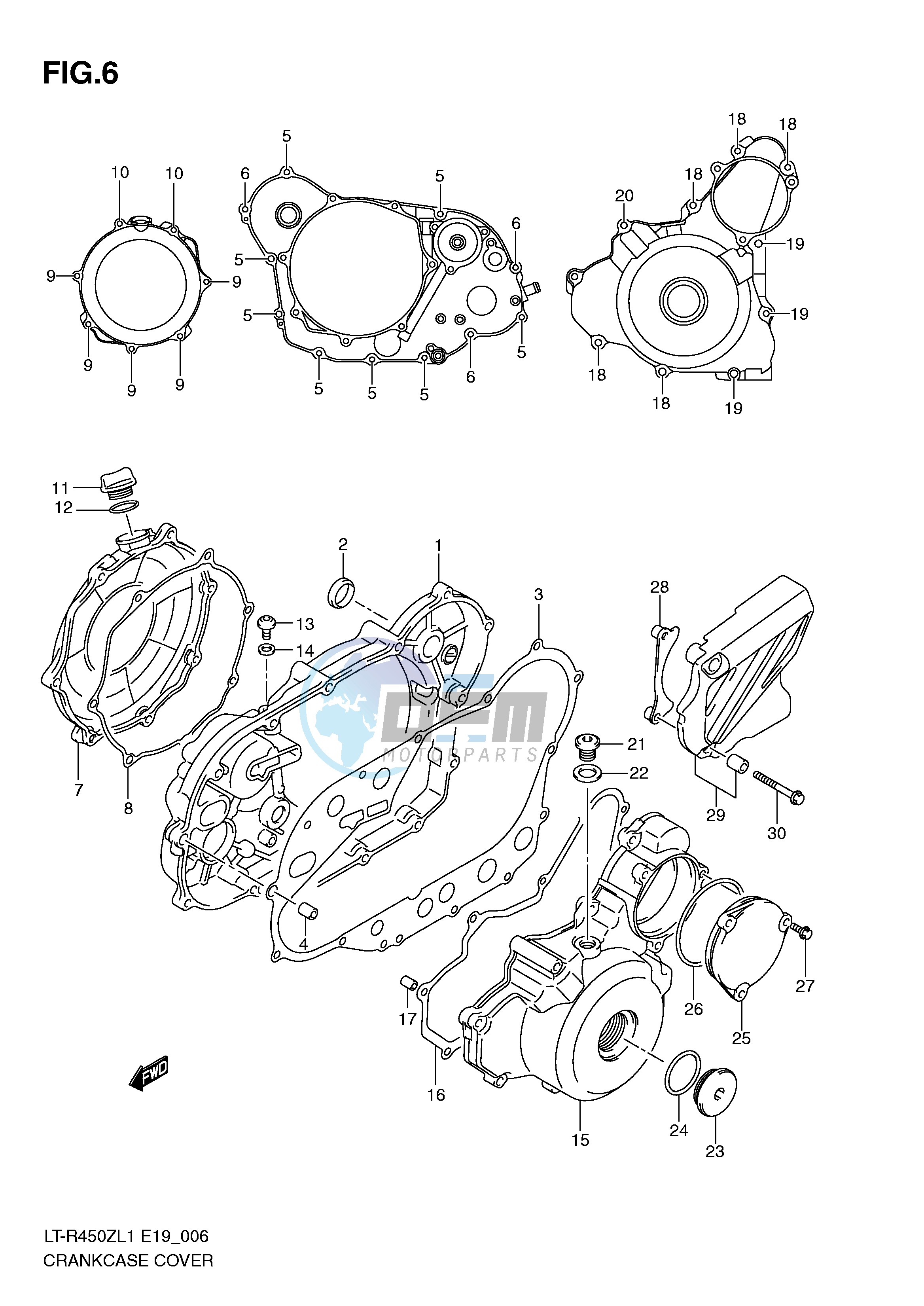 CRANKCASE COVER (LT-R450ZL1 E19)