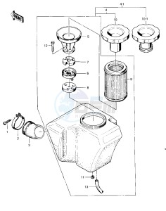 KZ 400 D (D3-D4) drawing AIR CLEANER  -- 76 -77 KZ400 - D3_D4- -