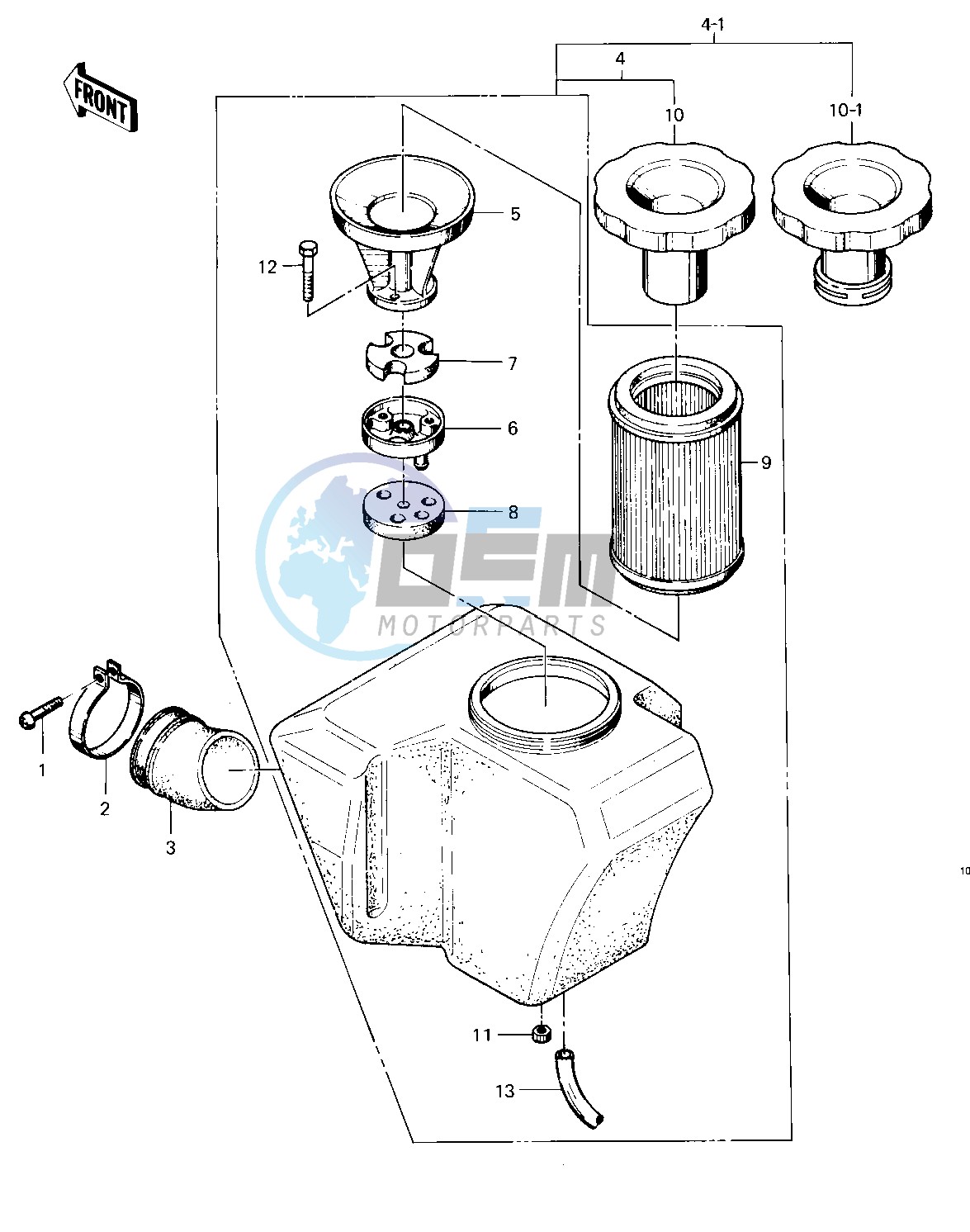 AIR CLEANER  -- 76 -77 KZ400 - D3_D4- -