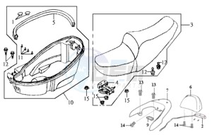 JOYRIDE 125 drawing BUDDYSEAT - HELMET BOX