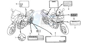 CB600F2 CB600F drawing CAUTION LABEL (2)