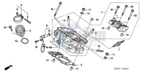 NT700VAA UK - (E / ABS MKH) drawing REAR CYLINDER HEAD