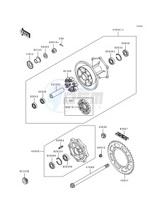 KLX 650 C [KLX650] (C1-C4) [KLX650] drawing REAR HUB