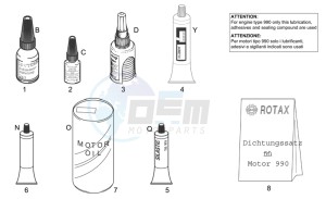 Tuono 1000 drawing Sealing and lubricating agents