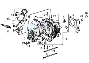 NEW DUKE - 125 cc drawing CYLINDER HEAD