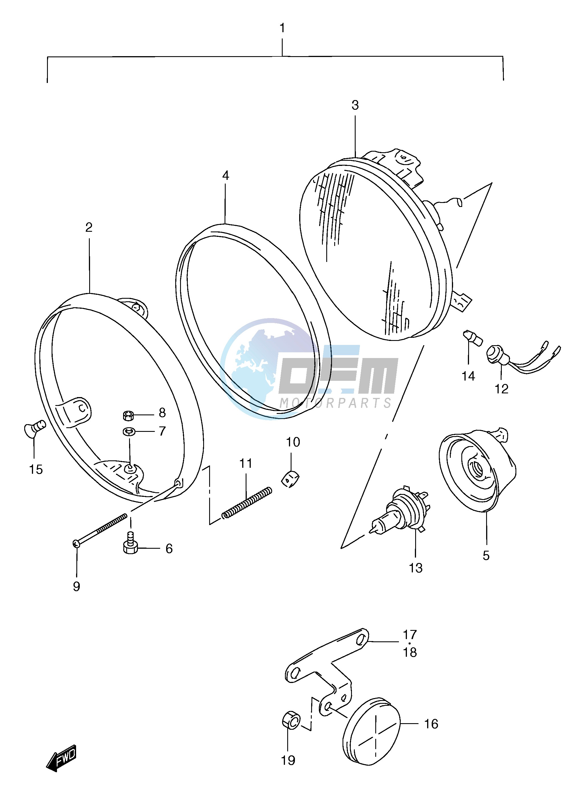 HEADLAMP (GSF1200T V W X Y)