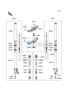 Z750 ABS ZR750MBF FR GB XX (EU ME A(FRICA) drawing Front Fork