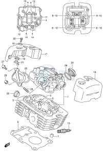 VL125 (E2) drawing CYLINDER HEAD (REAR)