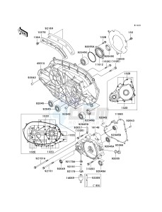 KVF 400 D [PRAIRIE 400] (D1-D4) [PRAIRIE 400] drawing ENGINE COVER-- S- -