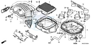 VFR1200FDF VFR1200F Dual Clutch E drawing AIR CLEANER