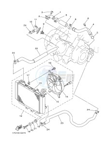 YFM450FWA YFM45GDXG GRIZZLY 450 IRS (1CUT) drawing RADIATOR & HOSE