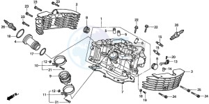 VT1100C2 drawing CYLINDER HEAD (REAR)