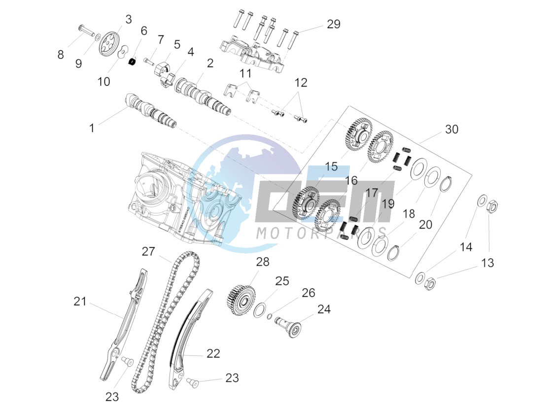 Rear cylinder timing system