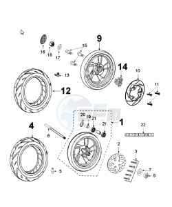 CITYSTAR 125 AC drawing WHEELS