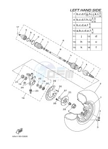 YXR700F YXR7FD RHINO 700 (1RBE 1RBF 1RBG 1RBH) drawing FRONT WHEEL