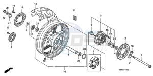 CBF600NA9 France - (F / ABS CMF) drawing REAR WHEEL