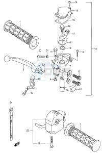 LT80 (P3-P28) drawing FRONT BRAKE LEVER