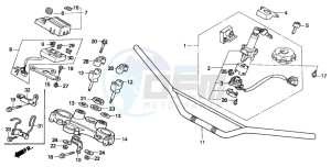 XL600V TRANSALP drawing HANDLE PIPE/TOP BRIDGE