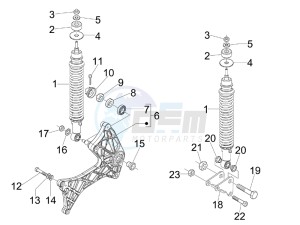 GTS 300 ie Super Sport drawing Rear suspension - Shock absorber - s