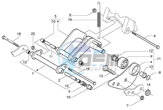 Swinging arm