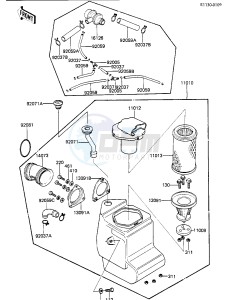 KZ 750 K [LTD BELT] (K1-K2 K2 CAN ONLY) [LTD BELT] drawing AIR CLEANER