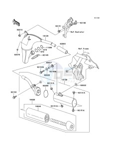 KX85 / KX85 II KX85A6F EU drawing Muffler(s)