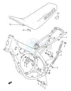 RM125 (E28) drawing FRAME - SEAT (MODEL R S)