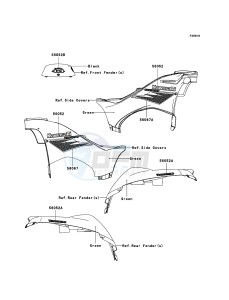 KVF750 4x4 KVF750A7F EU GB drawing Decals(Green)(EU,UK)