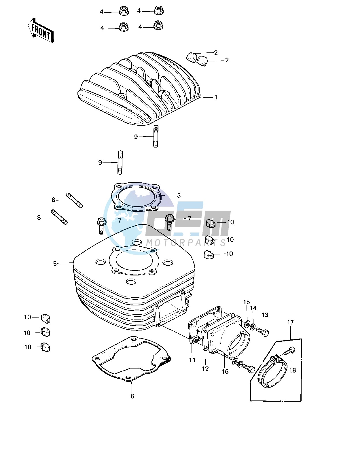 CYLINDER HEAD_CYLINDER_REED VALVE -- 80-81 KE175-D2_D3- -