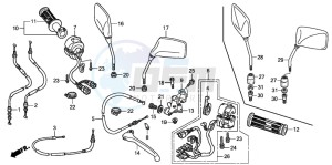 CB250P drawing HANDLE LEVER/SWITCH/ CABLE