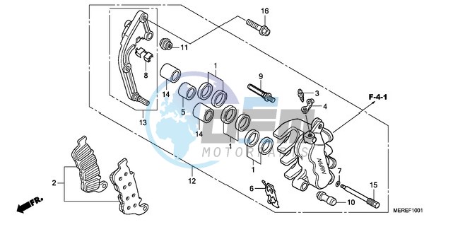 FRONT BRAKE CALIPER (L.) (CBF600SA/NA)