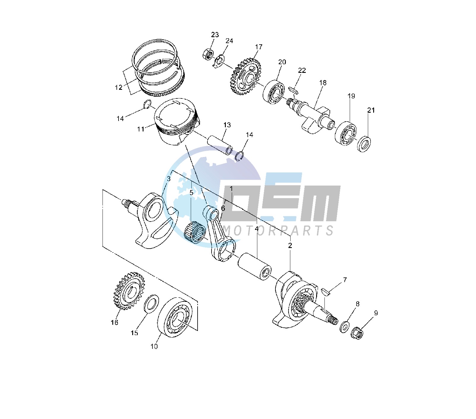 CRANKSHAFT AND PISTON