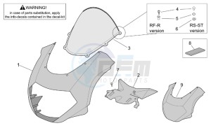 RSV 1000 Tuono drawing Front body - Front fairing